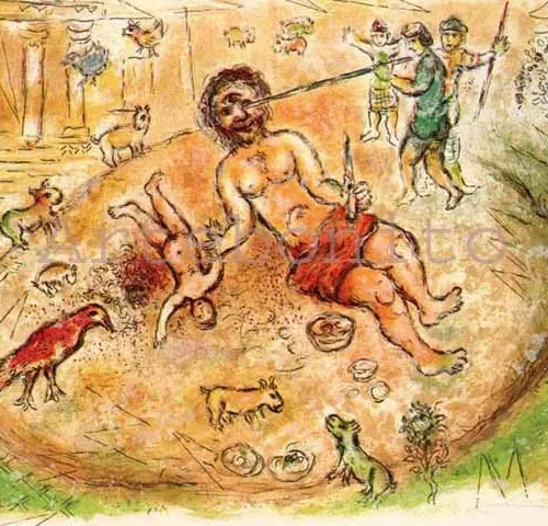 1989 Chagall Lithograph v1 Odyssee Polyphemus