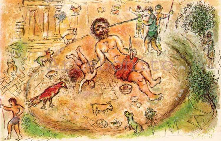 1989 Chagall Lithograph v1 Odyssee Polyphemus