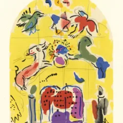 Chagall Lithograph "Sketch of Levi" Jerusalem windows 1962