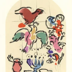 Chagall Lithograph "Sketch of Asher" Jerusalem windows 1962