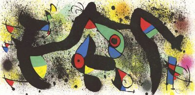 1974 Joan Miro signed Lithograph Ceramique 1