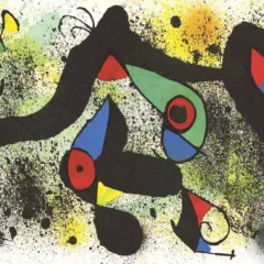 1974 Joan Miro signed Lithograph Ceramique 1