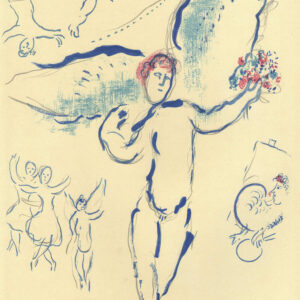 Chagall Sketch of Firebird Lithograph, Paris Opera 1966