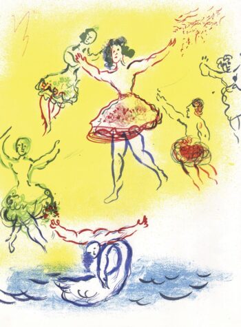 Chagall Lithograph Swan of the Lake, Paris Opera 1966
