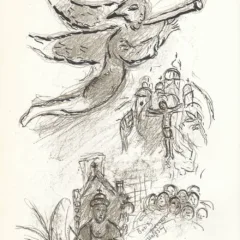 1966 Chagall Lithograph Sketch 1, Paris Opera