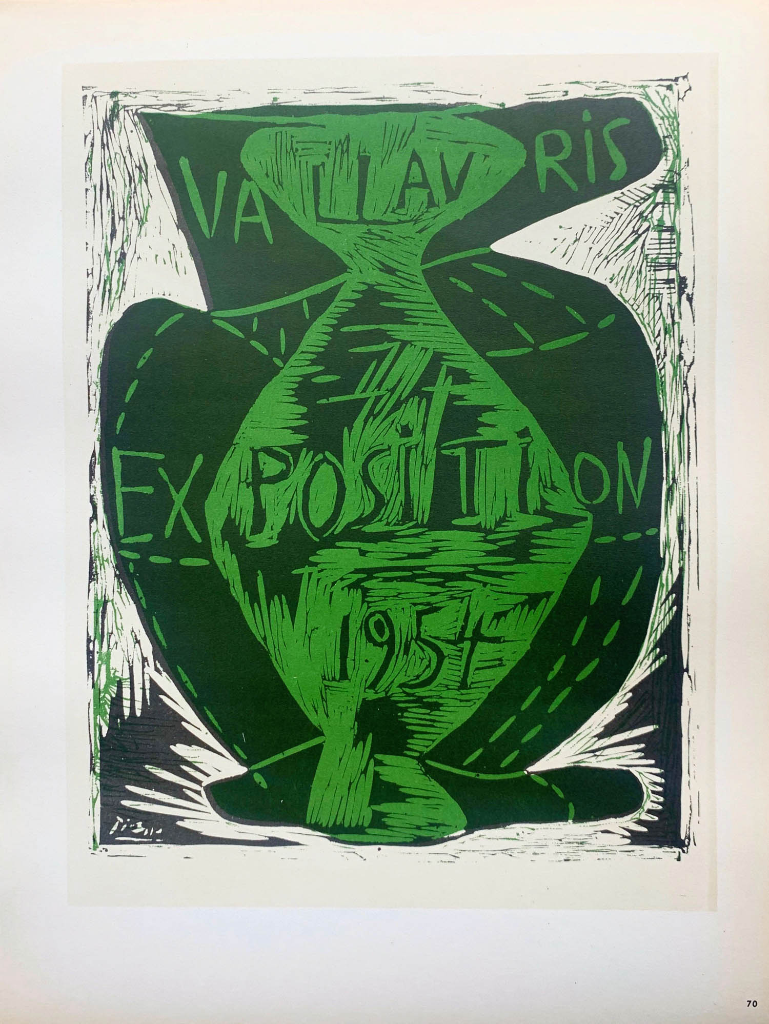 picasso Lithograph, Exposition Vallauris 1954