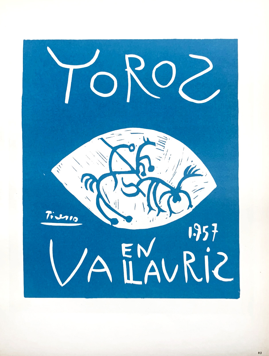 Picasso lithograph, Toros en Vallauris