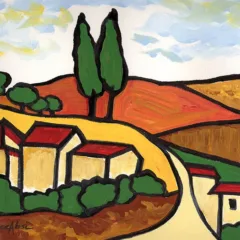 Absi Grace Cote d'azur Acrylic Painting on Paper