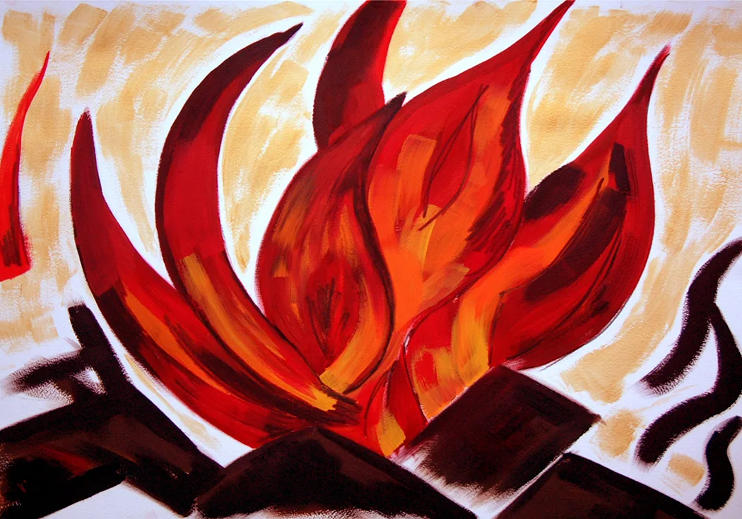 Absi Grace Fire Oil Painting on Arches Paper