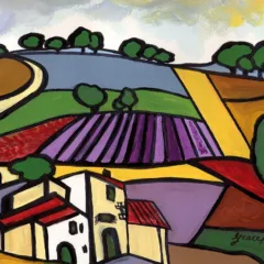 Absi Grace La provence Acrylic Painting on Paper