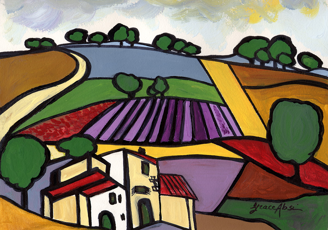 Absi Grace La provence Acrylic Painting on Paper