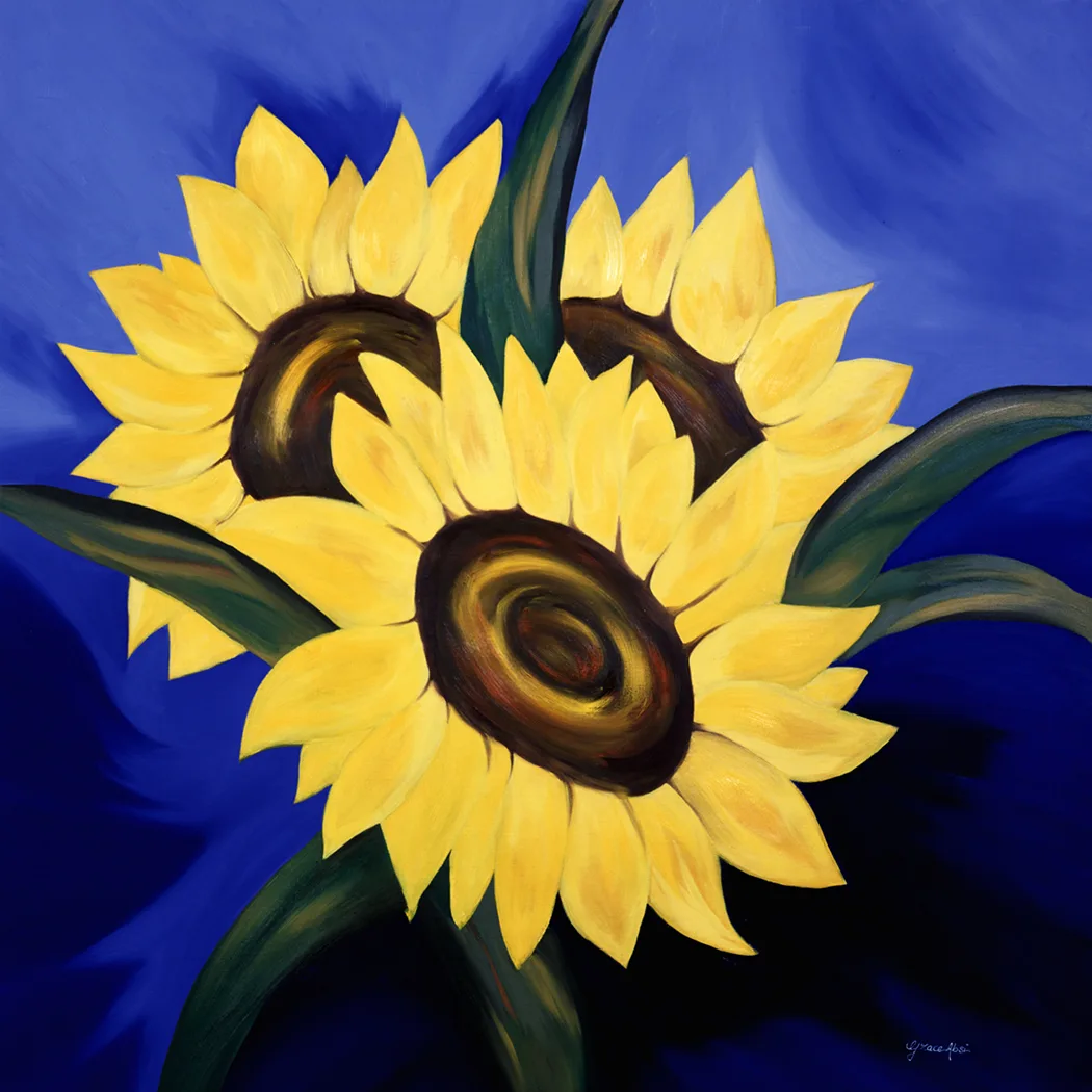 Grace Absi Sun Flowers Oil Painting on Canvas