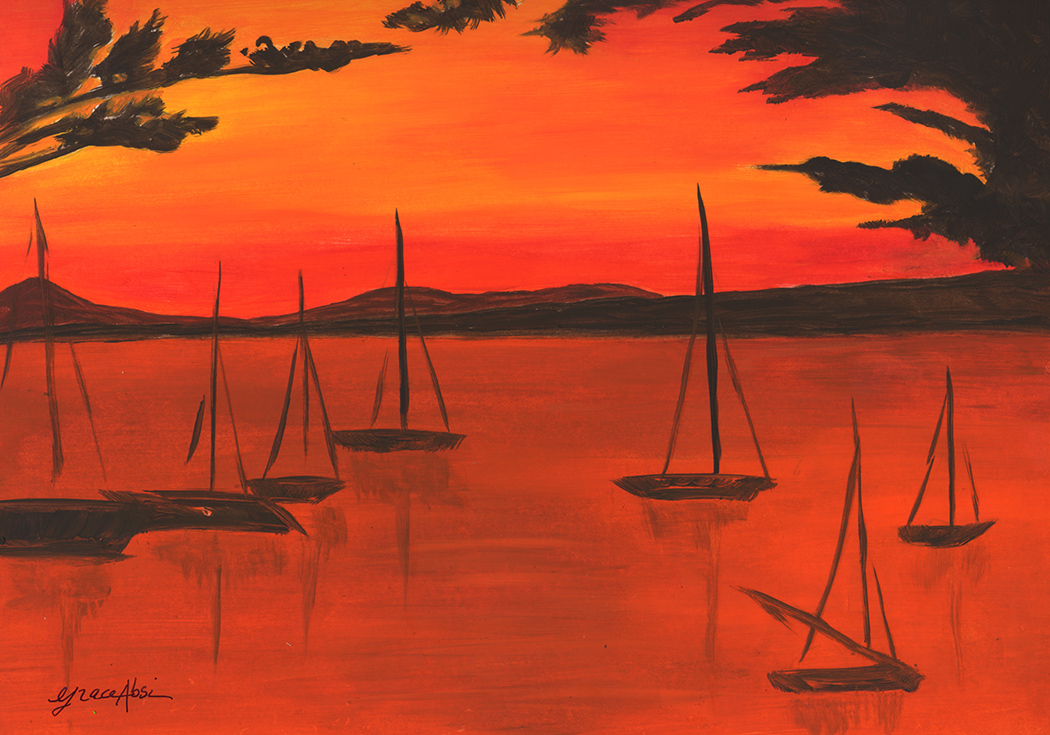 Absi Grace Sunset, Oil Painting on Paper