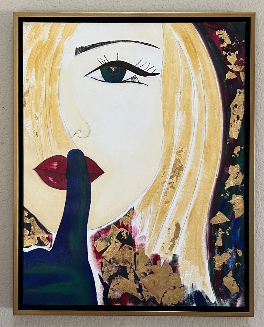 Grace Absi Madonna Oil Painting & Gold Leaf on Canvas,