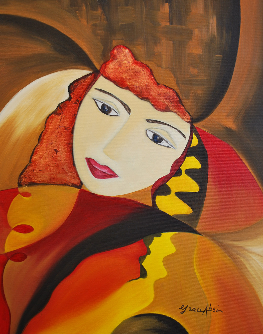 Absi Grace, The Dreamer 2, Oil Painting on Canvas