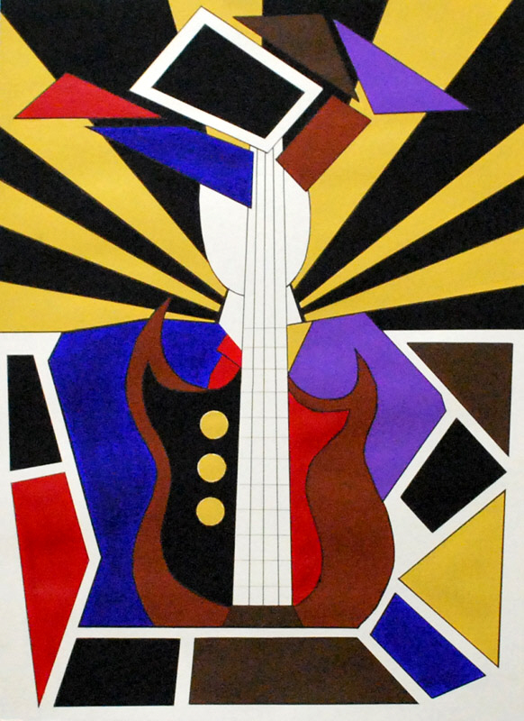 Absi Grace The Musiciens 2013 Acrylic Painting on Arches paper