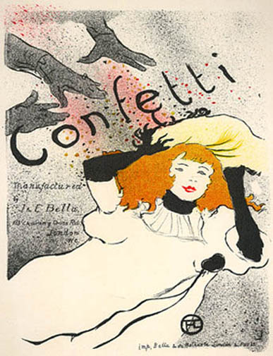 Lautrec Lithograph 14 Confetti, Mourlot 1966