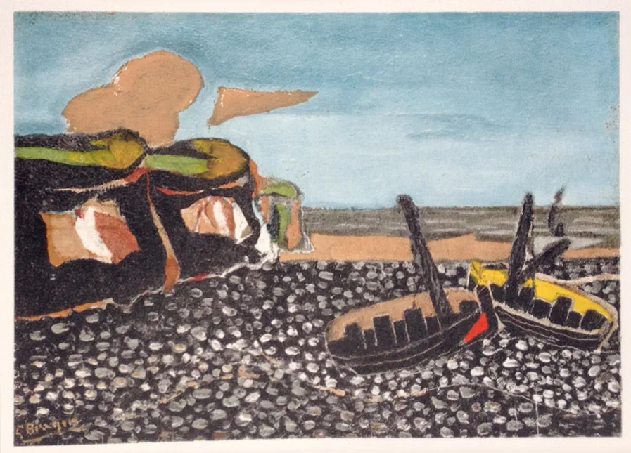 Braque "Les Barques bleues" Lithograph printed 1968