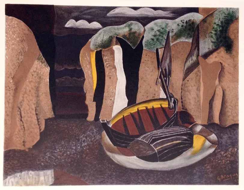 Braque Lithograph Les Falaises, Varengeville 1968