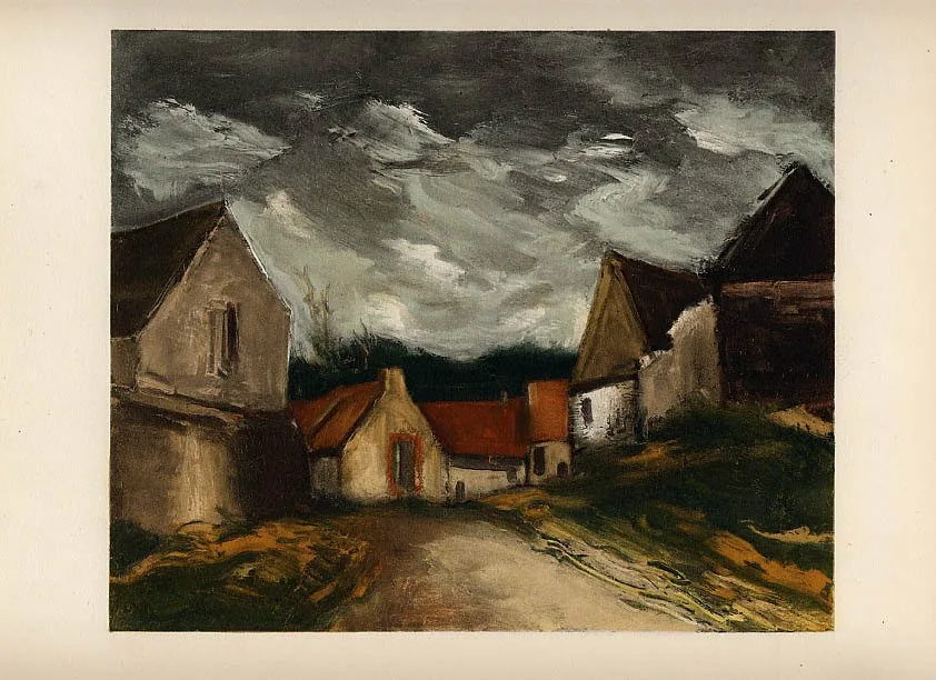 Maurice de Vlaminck 34, Lithograph A village in Sarthe, 1958