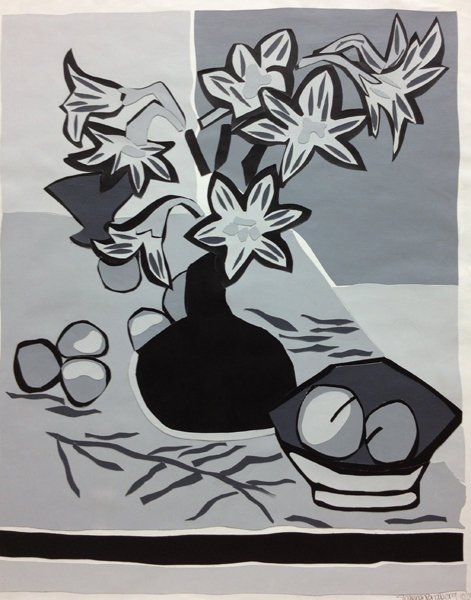 Shannon Parabera Original Vinyl Collage Signed Flowers 2000