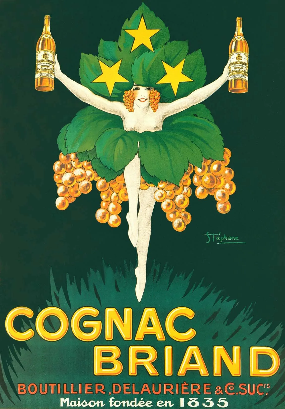 Poster, Cognac Briand, Giclee on watercolor paper