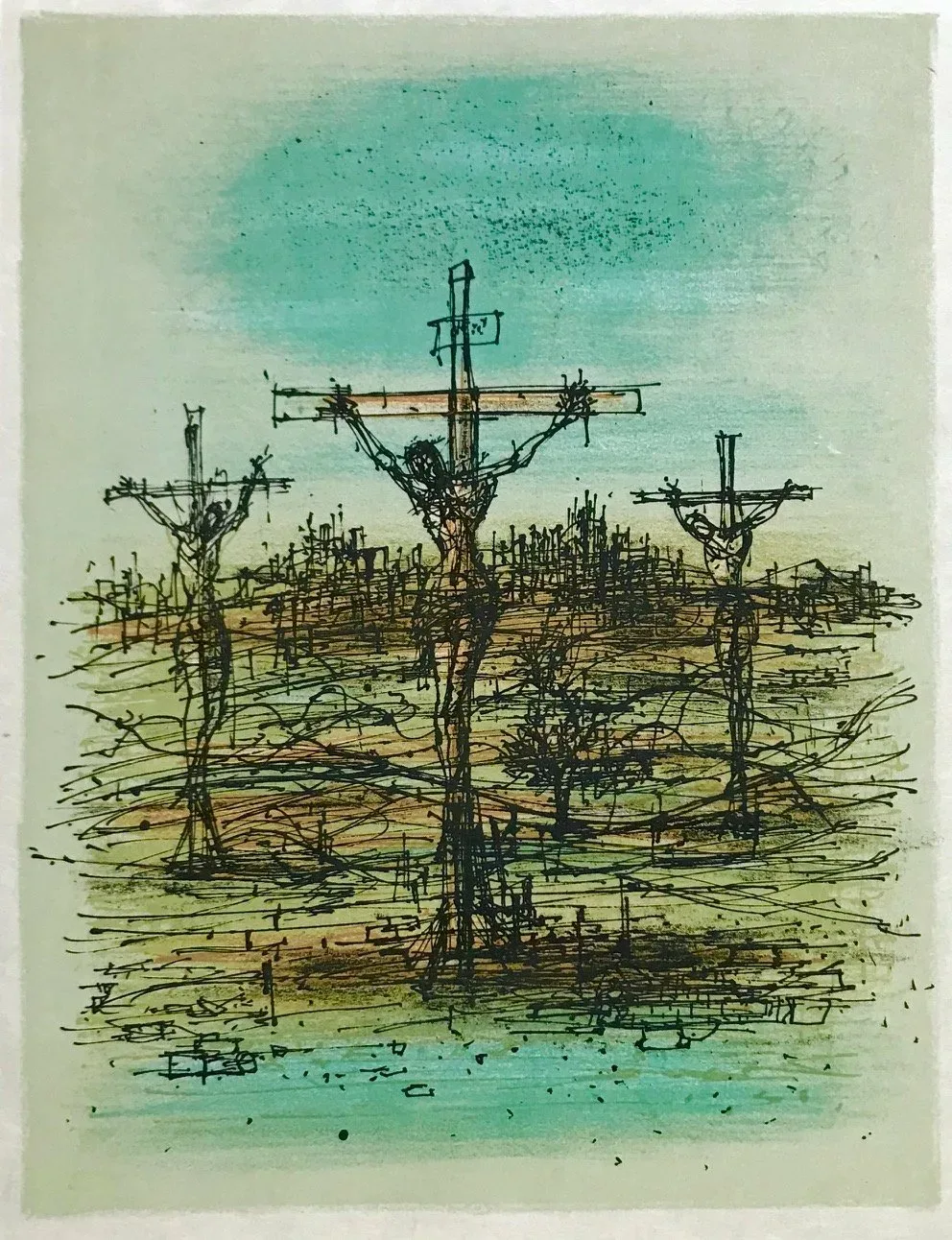 Jean Carzou Original Lithograph 4, Mourlot 1962
