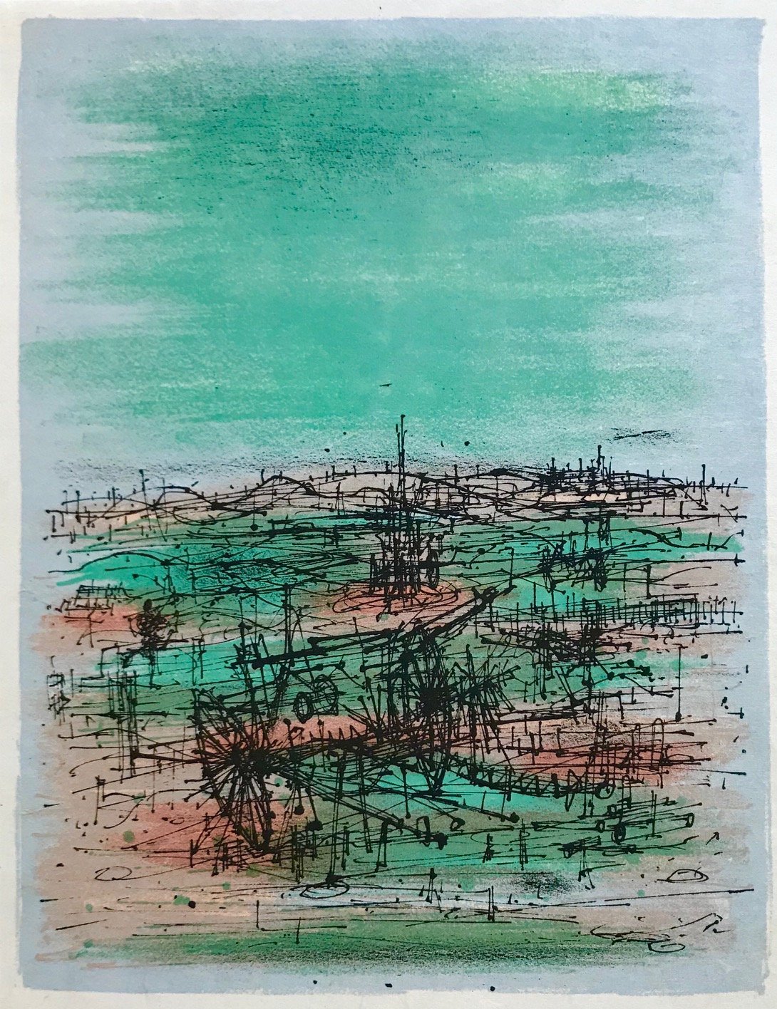 Jean Carzou Original Lithograph 9, Mourlot 1962