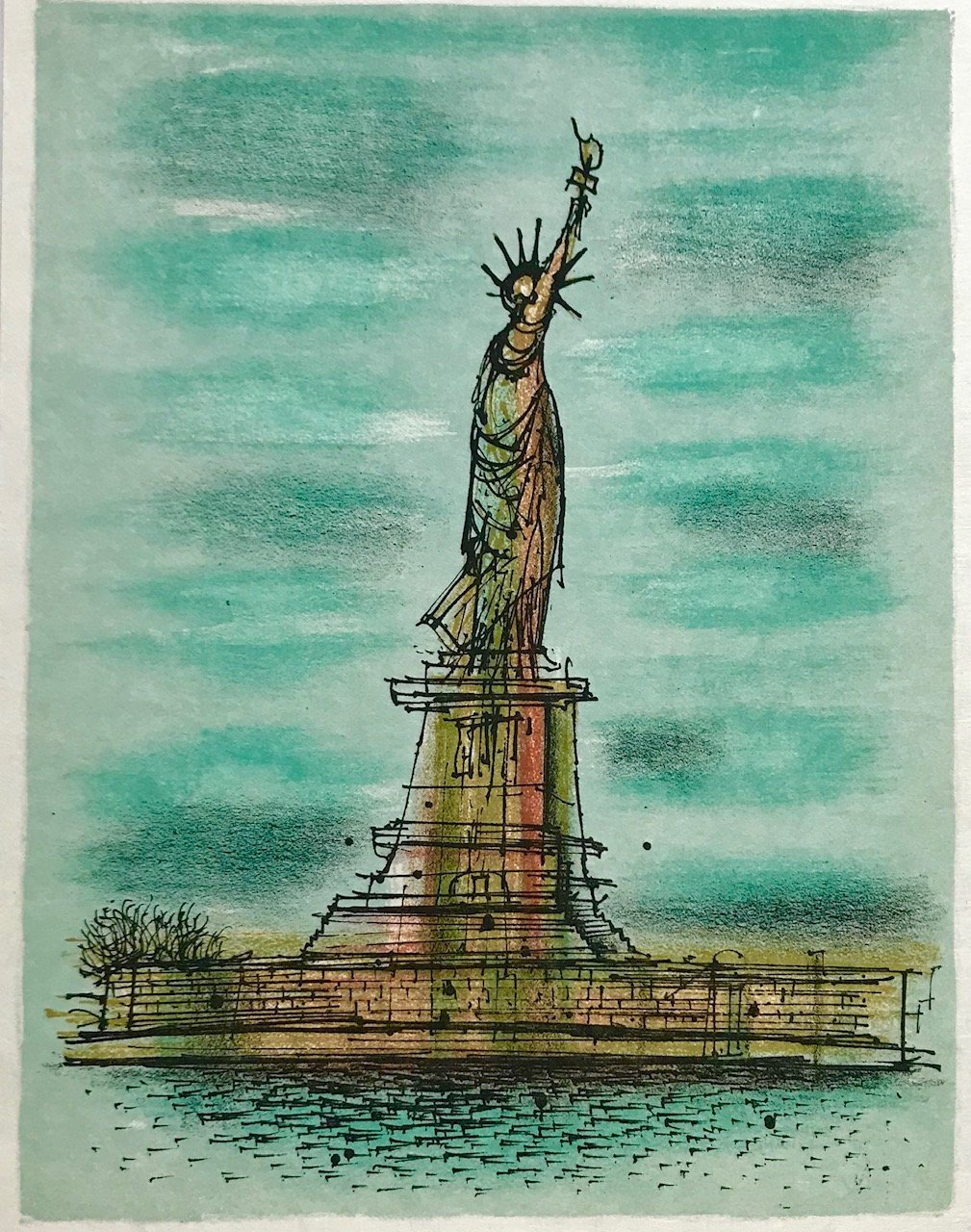 Jean Carzou Original Lithograph 1, Mourlot 1962