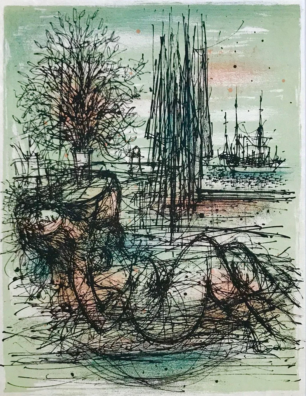 Jean Carzou Original Lithograph 8, Mourlot 1962