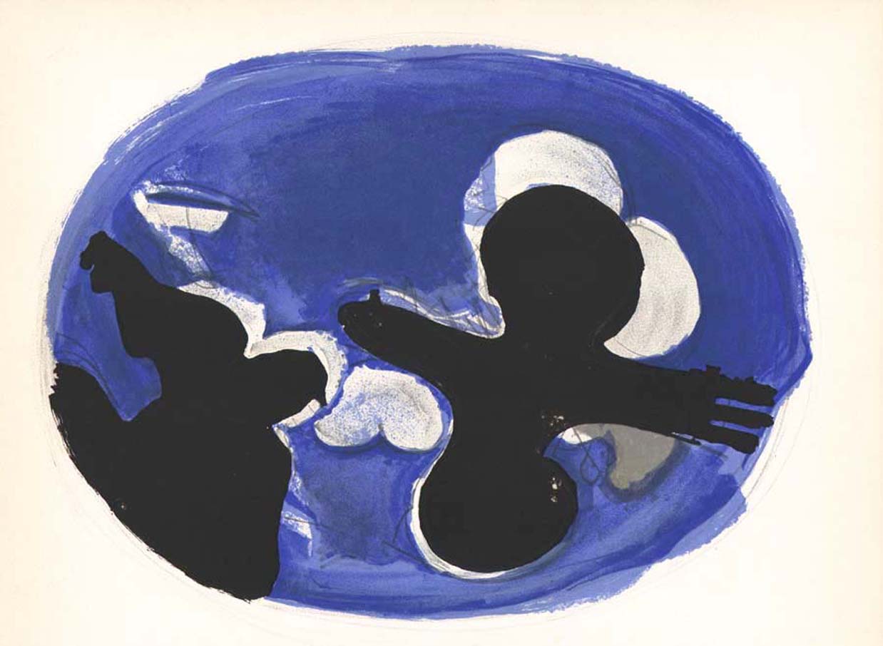 Braque lithograph flying birds