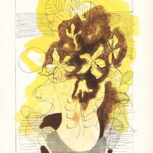 Braque Lithograph yellow bouquet from carnet intimes