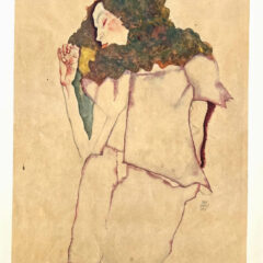 Schiele lithograph sleeping girl