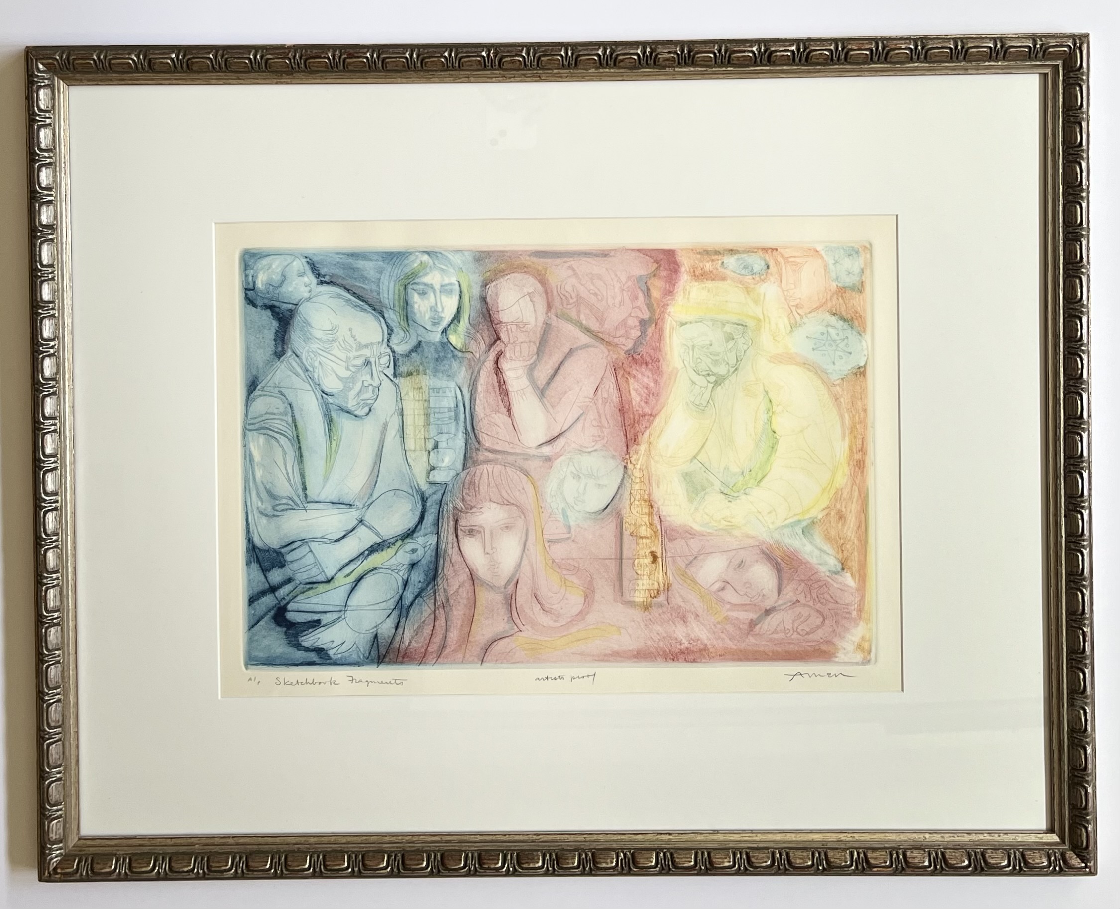 Irvin Amen framed etching