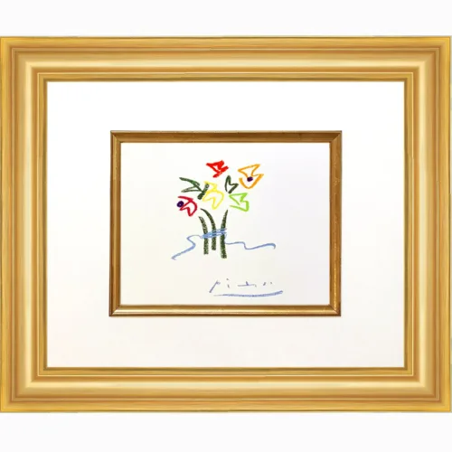 Picasso Framed Lithograph 65 Floral 1968