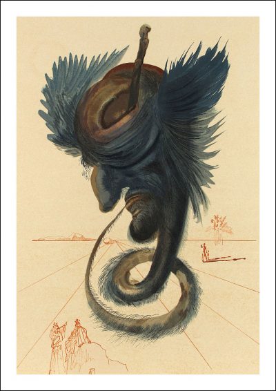 Salvador Dali woodcut, Diviners & sorcerers - Hell 20