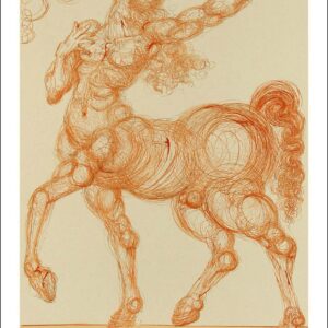 1960 Salvador Dali Woodcut Hell 25 - Centaur
