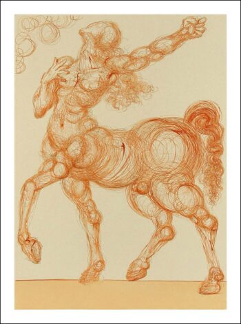 1960 Salvador Dali Woodcut Hell 25 Centaur