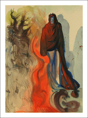 1960 Dali Woodcut Hell 34 - The apparition of Dis
