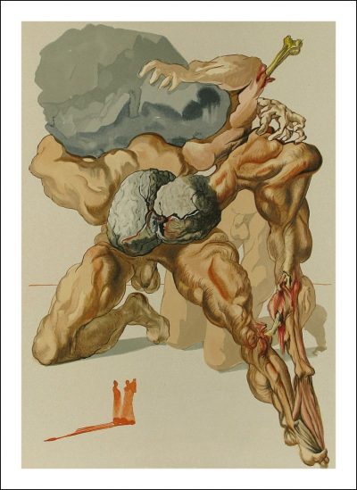 Salvador Dali Woodcut, Avaricious & Prodiga - Hell 7