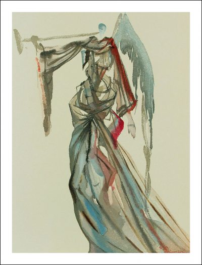 Salvador Dali Woodcut, Angel of sun – Paradise 10
