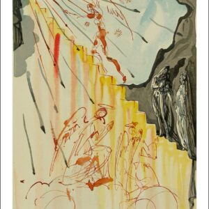 1960 Dali Woodcut Paradise 21 - The mystic ladder
