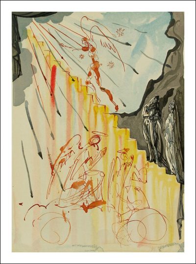 1960 Dali Woodcut Paradise 21 The mystic ladder