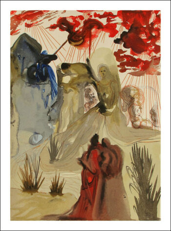 1960 Salvador Dali Woodcut Purgatory 28 - Divine forest