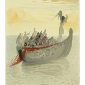Salvador Dali woodcut Purgatory 2 - The ship of soul