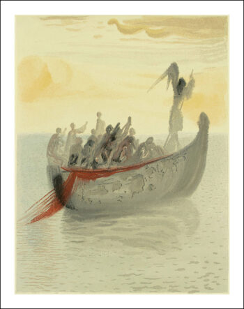 Salvador Dali woodcut Purgatory 2 - The ship of soul