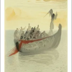 Salvador Dali woodcut Purgatory 2 The ship of soul