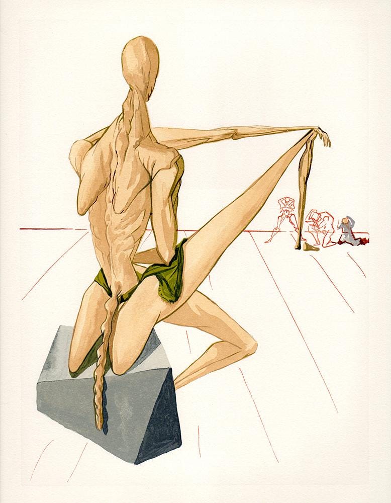 Salvador Dali Woodcut Hell 5 Minos Divine Comedy