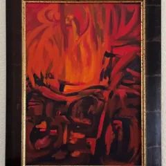 Alberto Schiuma Fuego 1999 Oil Painting on Canvas framed