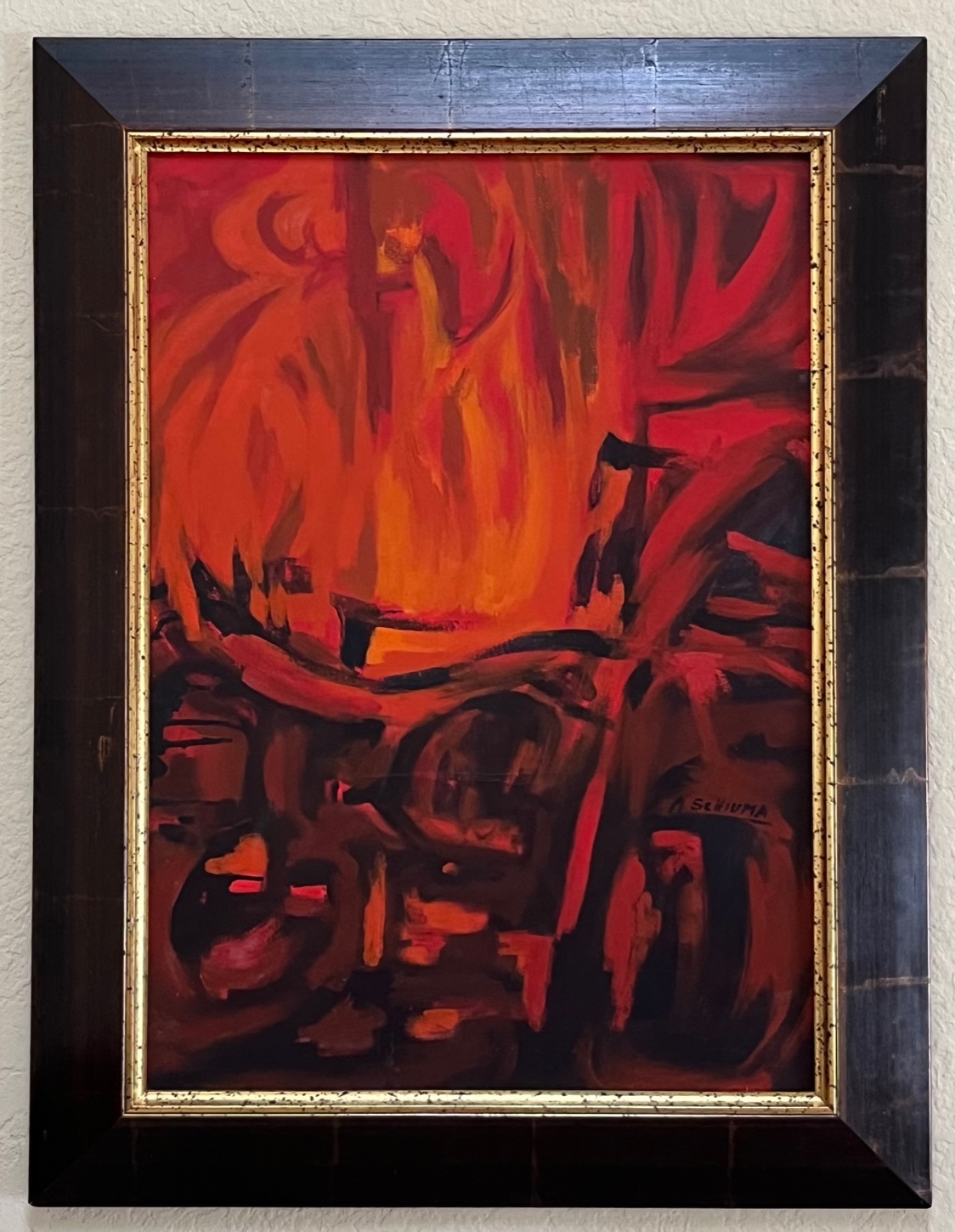 Alberto Schiuma Fuego Original Oil Painting on Canvas